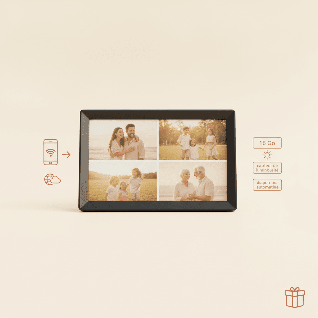 Cadre Photo Numérique WiFi 10" — Partage par App